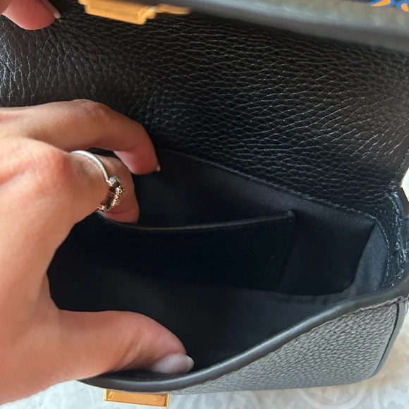 Tory Burch Britten Mini Top Handle Bag Crossbody Black Gold - Picture 8 of 10